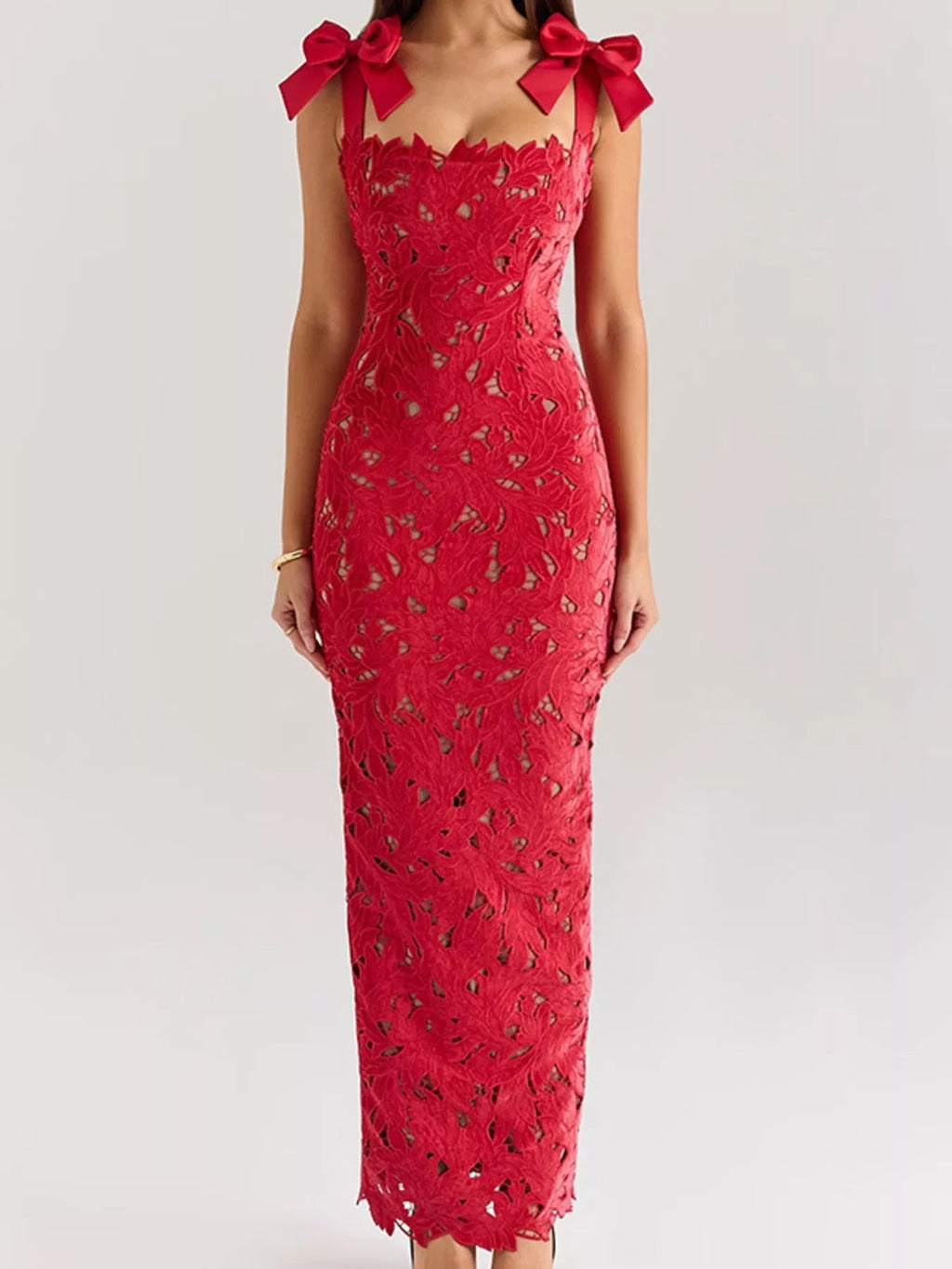 Stylish Slit Tie Shoulder Maxi Dress - ꫀꪶꫀᧁꪖꪀᥴꫀ꠸ᠻꪗ~ 𝔈𝔪𝔟𝔯𝔞𝔠𝔢 𝔈𝔩𝔢𝔤𝔞𝔫𝔠𝔢