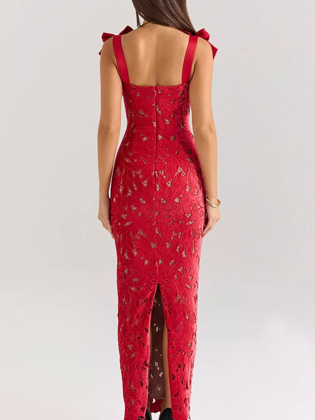 Stylish Slit Tie Shoulder Maxi Dress - ꫀꪶꫀᧁꪖꪀᥴꫀ꠸ᠻꪗ~ 𝔈𝔪𝔟𝔯𝔞𝔠𝔢 𝔈𝔩𝔢𝔤𝔞𝔫𝔠𝔢