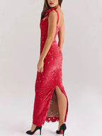 Stylish Slit Tie Shoulder Maxi Dress - ꫀꪶꫀᧁꪖꪀᥴꫀ꠸ᠻꪗ~ 𝔈𝔪𝔟𝔯𝔞𝔠𝔢 𝔈𝔩𝔢𝔤𝔞𝔫𝔠𝔢