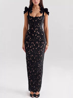 Stylish Slit Tie Shoulder Maxi Dress - ꫀꪶꫀᧁꪖꪀᥴꫀ꠸ᠻꪗ~ 𝔈𝔪𝔟𝔯𝔞𝔠𝔢 𝔈𝔩𝔢𝔤𝔞𝔫𝔠𝔢