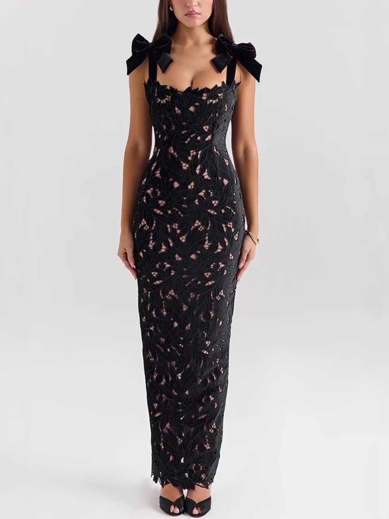 Stylish Slit Tie Shoulder Maxi Dress - ꫀꪶꫀᧁꪖꪀᥴꫀ꠸ᠻꪗ~ 𝔈𝔪𝔟𝔯𝔞𝔠𝔢 𝔈𝔩𝔢𝔤𝔞𝔫𝔠𝔢