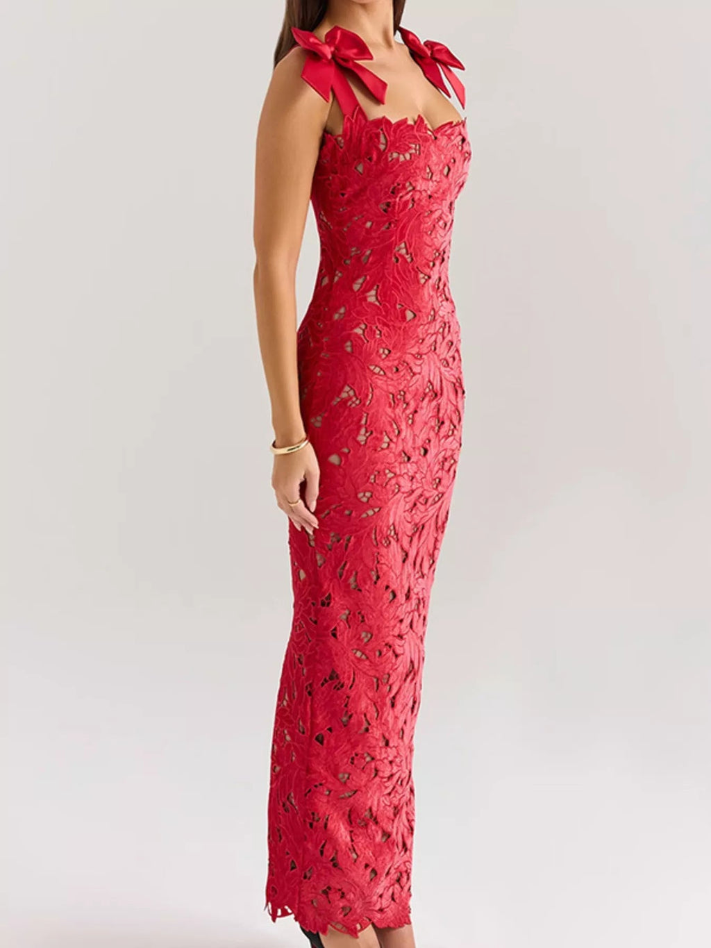 Stylish Slit Tie Shoulder Maxi Dress - ꫀꪶꫀᧁꪖꪀᥴꫀ꠸ᠻꪗ~ 𝔈𝔪𝔟𝔯𝔞𝔠𝔢 𝔈𝔩𝔢𝔤𝔞𝔫𝔠𝔢