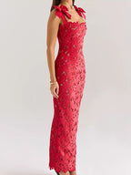 Stylish Slit Tie Shoulder Maxi Dress - ꫀꪶꫀᧁꪖꪀᥴꫀ꠸ᠻꪗ~ 𝔈𝔪𝔟𝔯𝔞𝔠𝔢 𝔈𝔩𝔢𝔤𝔞𝔫𝔠𝔢