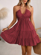 Smocked Halter Neck Tiered Dress - ꫀꪶꫀᧁꪖꪀᥴꫀ꠸ᠻꪗ~ 𝔈𝔪𝔟𝔯𝔞𝔠𝔢 𝔈𝔩𝔢𝔤𝔞𝔫𝔠𝔢