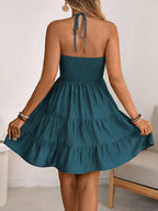 Smocked Halter Neck Tiered Dress - ꫀꪶꫀᧁꪖꪀᥴꫀ꠸ᠻꪗ~ 𝔈𝔪𝔟𝔯𝔞𝔠𝔢 𝔈𝔩𝔢𝔤𝔞𝔫𝔠𝔢