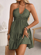 Smocked Halter Neck Tiered Dress - ꫀꪶꫀᧁꪖꪀᥴꫀ꠸ᠻꪗ~ 𝔈𝔪𝔟𝔯𝔞𝔠𝔢 𝔈𝔩𝔢𝔤𝔞𝔫𝔠𝔢