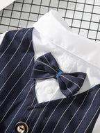 Stylish Striped Bow Tie Pet Blazer - ꫀꪶꫀᧁꪖꪀᥴꫀ꠸ᠻꪗ~ 𝔈𝔪𝔟𝔯𝔞𝔠𝔢 𝔈𝔩𝔢𝔤𝔞𝔫𝔠𝔢