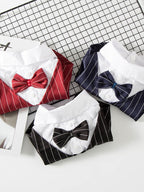 Stylish Striped Bow Tie Pet Blazer - ꫀꪶꫀᧁꪖꪀᥴꫀ꠸ᠻꪗ~ 𝔈𝔪𝔟𝔯𝔞𝔠𝔢 𝔈𝔩𝔢𝔤𝔞𝔫𝔠𝔢