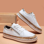 Stylish Leather Round Toe Flats Sneakers - ꫀꪶꫀᧁꪖꪀᥴꫀ꠸ᠻꪗ~ 𝔈𝔪𝔟𝔯𝔞𝔠𝔢 𝔈𝔩𝔢𝔤𝔞𝔫𝔠𝔢
