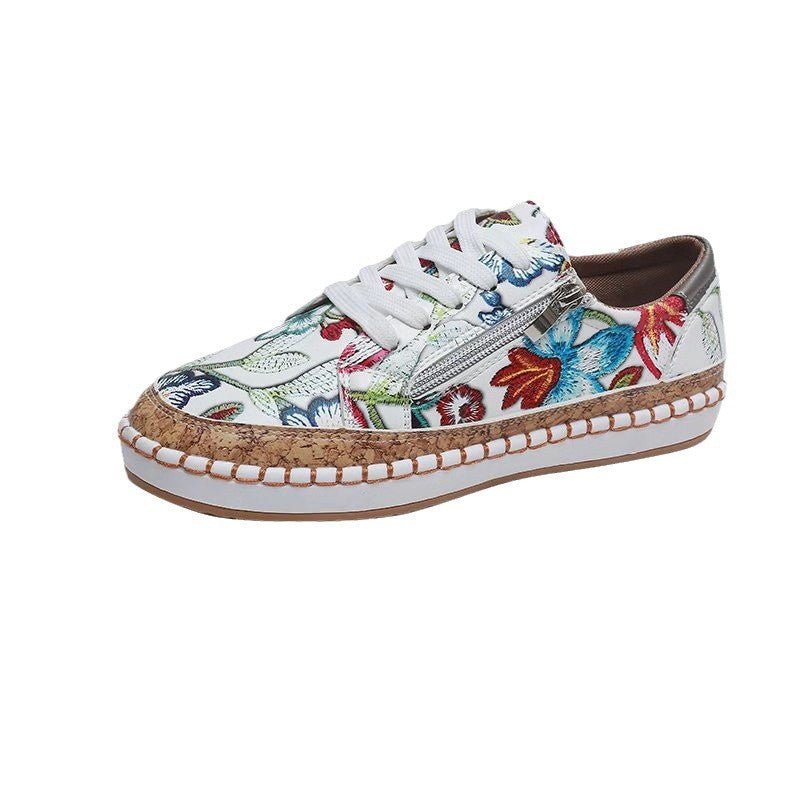 Stylish Leather Round Toe Flats Sneakers - ꫀꪶꫀᧁꪖꪀᥴꫀ꠸ᠻꪗ~ 𝔈𝔪𝔟𝔯𝔞𝔠𝔢 𝔈𝔩𝔢𝔤𝔞𝔫𝔠𝔢
