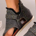Stylish Open Toe Studded Flat Sandals - ꫀꪶꫀᧁꪖꪀᥴꫀ꠸ᠻꪗ~ 𝔈𝔪𝔟𝔯𝔞𝔠𝔢 𝔈𝔩𝔢𝔤𝔞𝔫𝔠𝔢