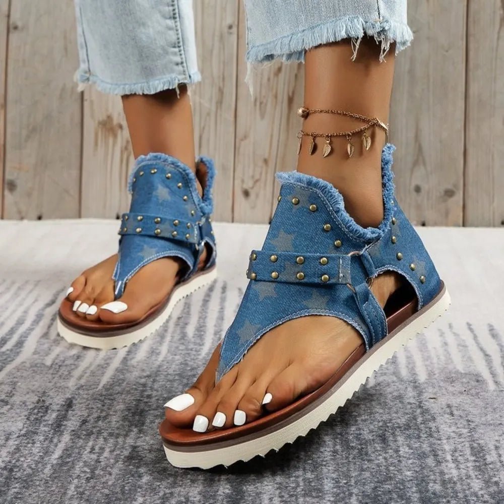 Stylish Open Toe Studded Flat Sandals - ꫀꪶꫀᧁꪖꪀᥴꫀ꠸ᠻꪗ~ 𝔈𝔪𝔟𝔯𝔞𝔠𝔢 𝔈𝔩𝔢𝔤𝔞𝔫𝔠𝔢