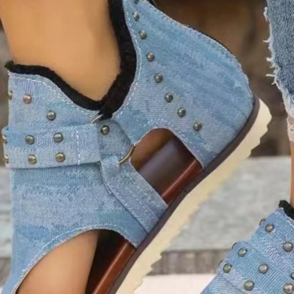 Stylish Open Toe Studded Flat Sandals - ꫀꪶꫀᧁꪖꪀᥴꫀ꠸ᠻꪗ~ 𝔈𝔪𝔟𝔯𝔞𝔠𝔢 𝔈𝔩𝔢𝔤𝔞𝔫𝔠𝔢