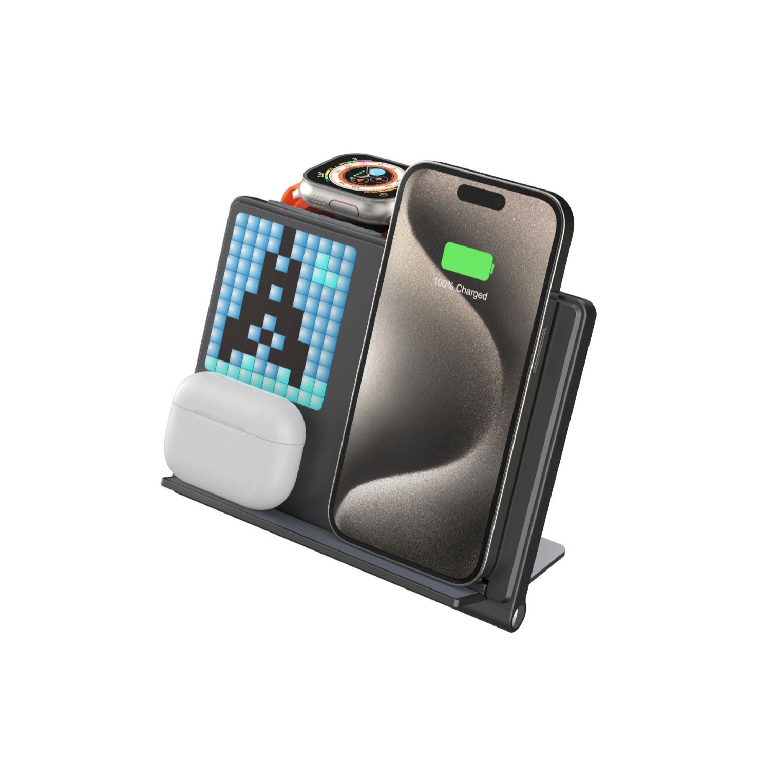Trendy Portable 5 - in - 1 Pixel Animation Foldable Wireless Charger Stand Pad - ꫀꪶꫀᧁꪖꪀᥴꫀ꠸ᠻꪗ~ 𝔈𝔪𝔟𝔯𝔞𝔠𝔢 𝔈𝔩𝔢𝔤𝔞𝔫𝔠𝔢