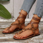 Trendy Studded Toe Loop Flat Sandals - ꫀꪶꫀᧁꪖꪀᥴꫀ꠸ᠻꪗ~ 𝔈𝔪𝔟𝔯𝔞𝔠𝔢 𝔈𝔩𝔢𝔤𝔞𝔫𝔠𝔢