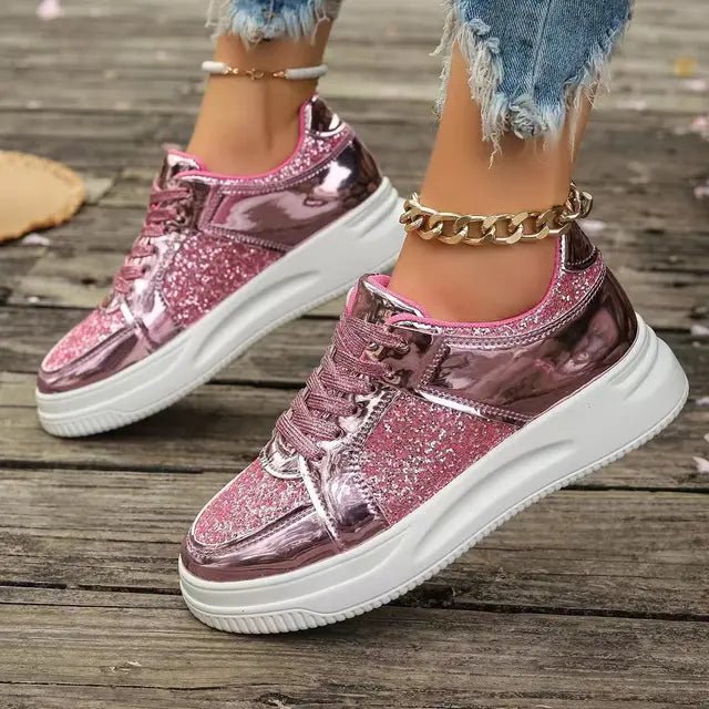 Women's Fashion Sequins Platform Sneakers - ꫀꪶꫀᧁꪖꪀᥴꫀ꠸ᠻꪗ~ 𝔈𝔪𝔟𝔯𝔞𝔠𝔢 𝔈𝔩𝔢𝔤𝔞𝔫𝔠𝔢