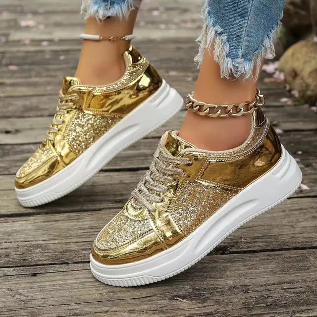 Women's Fashion Sequins Platform Sneakers - ꫀꪶꫀᧁꪖꪀᥴꫀ꠸ᠻꪗ~ 𝔈𝔪𝔟𝔯𝔞𝔠𝔢 𝔈𝔩𝔢𝔤𝔞𝔫𝔠𝔢