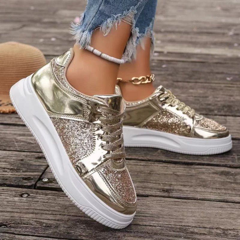Women's Fashion Sequins Platform Sneakers - ꫀꪶꫀᧁꪖꪀᥴꫀ꠸ᠻꪗ~ 𝔈𝔪𝔟𝔯𝔞𝔠𝔢 𝔈𝔩𝔢𝔤𝔞𝔫𝔠𝔢
