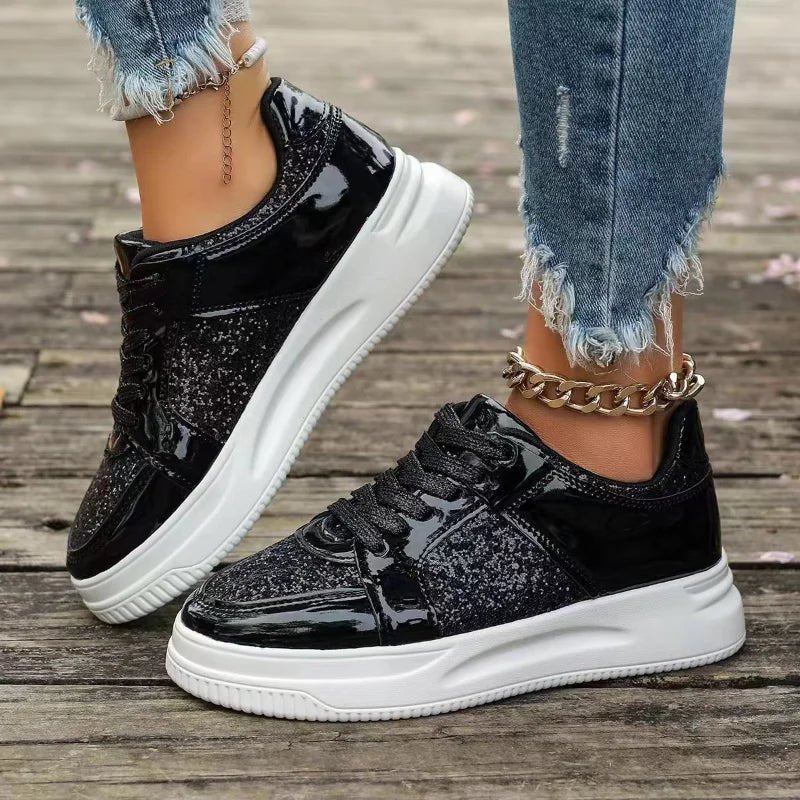 Women's Fashion Sequins Platform Sneakers - ꫀꪶꫀᧁꪖꪀᥴꫀ꠸ᠻꪗ~ 𝔈𝔪𝔟𝔯𝔞𝔠𝔢 𝔈𝔩𝔢𝔤𝔞𝔫𝔠𝔢