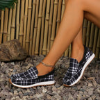 Women’s Fashionable Plaid Toe Slip - Ons - ꫀꪶꫀᧁꪖꪀᥴꫀ꠸ᠻꪗ~ 𝔈𝔪𝔟𝔯𝔞𝔠𝔢 𝔈𝔩𝔢𝔤𝔞𝔫𝔠𝔢