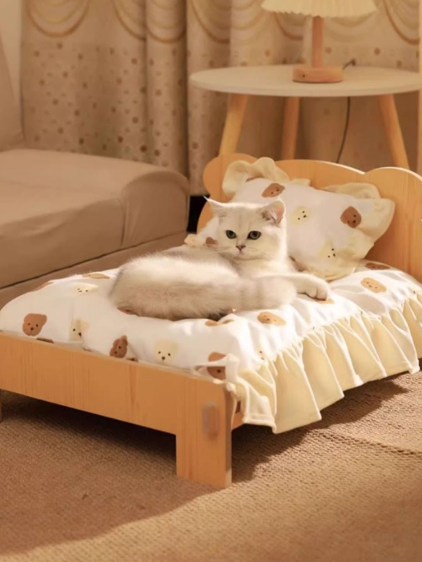 Trendy Foldable Wooden Pet Bed - ꫀꪶꫀᧁꪖꪀᥴꫀ꠸ᠻꪗ~ 𝔈𝔪𝔟𝔯𝔞𝔠𝔢 𝔈𝔩𝔢𝔤𝔞𝔫𝔠𝔢