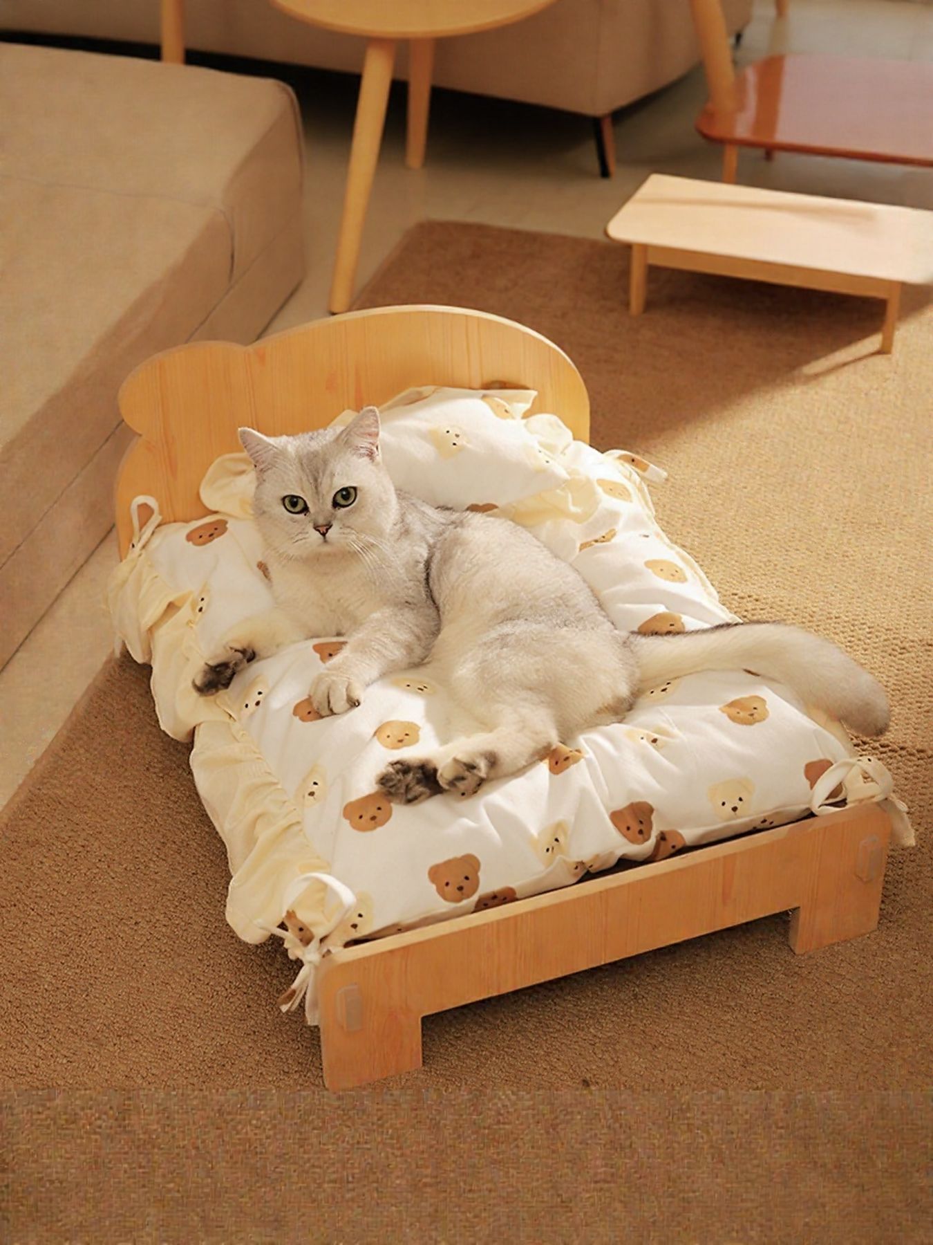 Trendy Foldable Wooden Pet Bed - ꫀꪶꫀᧁꪖꪀᥴꫀ꠸ᠻꪗ~ 𝔈𝔪𝔟𝔯𝔞𝔠𝔢 𝔈𝔩𝔢𝔤𝔞𝔫𝔠𝔢
